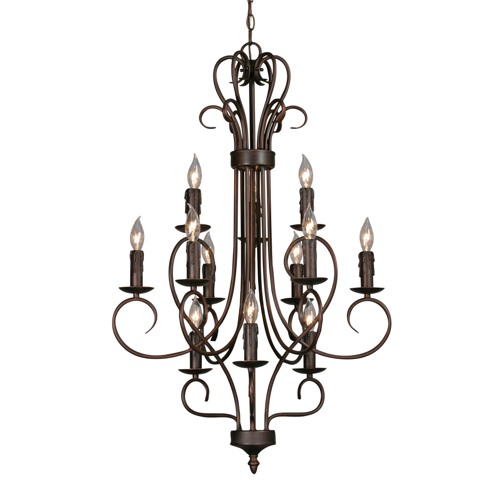 Multi-Family 3 Tier - 12 Light Candelabra Chandelier